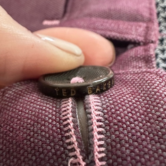 Ted Baker Bordeaux Chino trousers Pants Size 34R unaltered like new - Picture 3 of 12